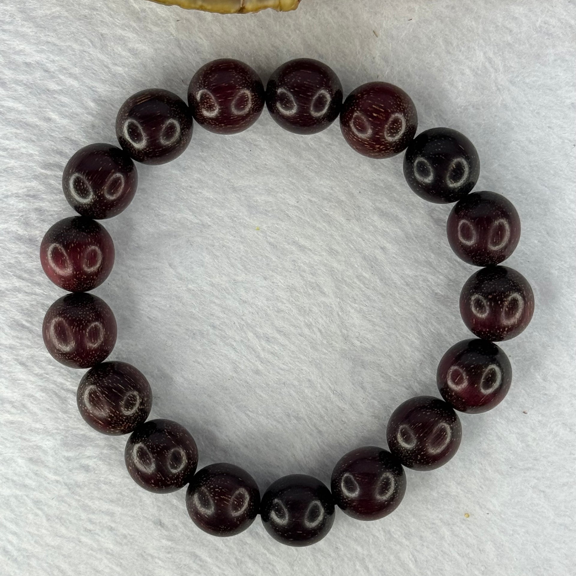 Natural Blood Zitan Beads Bracelet 天然血檀木手链 14.29g 18cm 12.1mm 17 Beads - Huangs Jadeite and Jewelry Pte Ltd