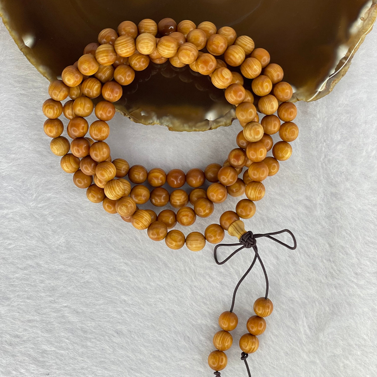 Natural Yabai Wood 崖柏 Beads Necklace 28.94g 7.9 mm 112+6 Beads - Huangs Jadeite and Jewelry Pte Ltd