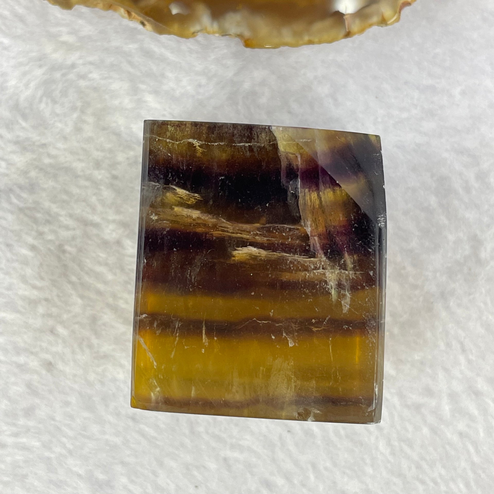 Rare Natural Yellow and Brown Fluorite mini Display 150.65g 38.9 by 33.5 by 37.2mm - Huangs Jadeite and Jewelry Pte Ltd