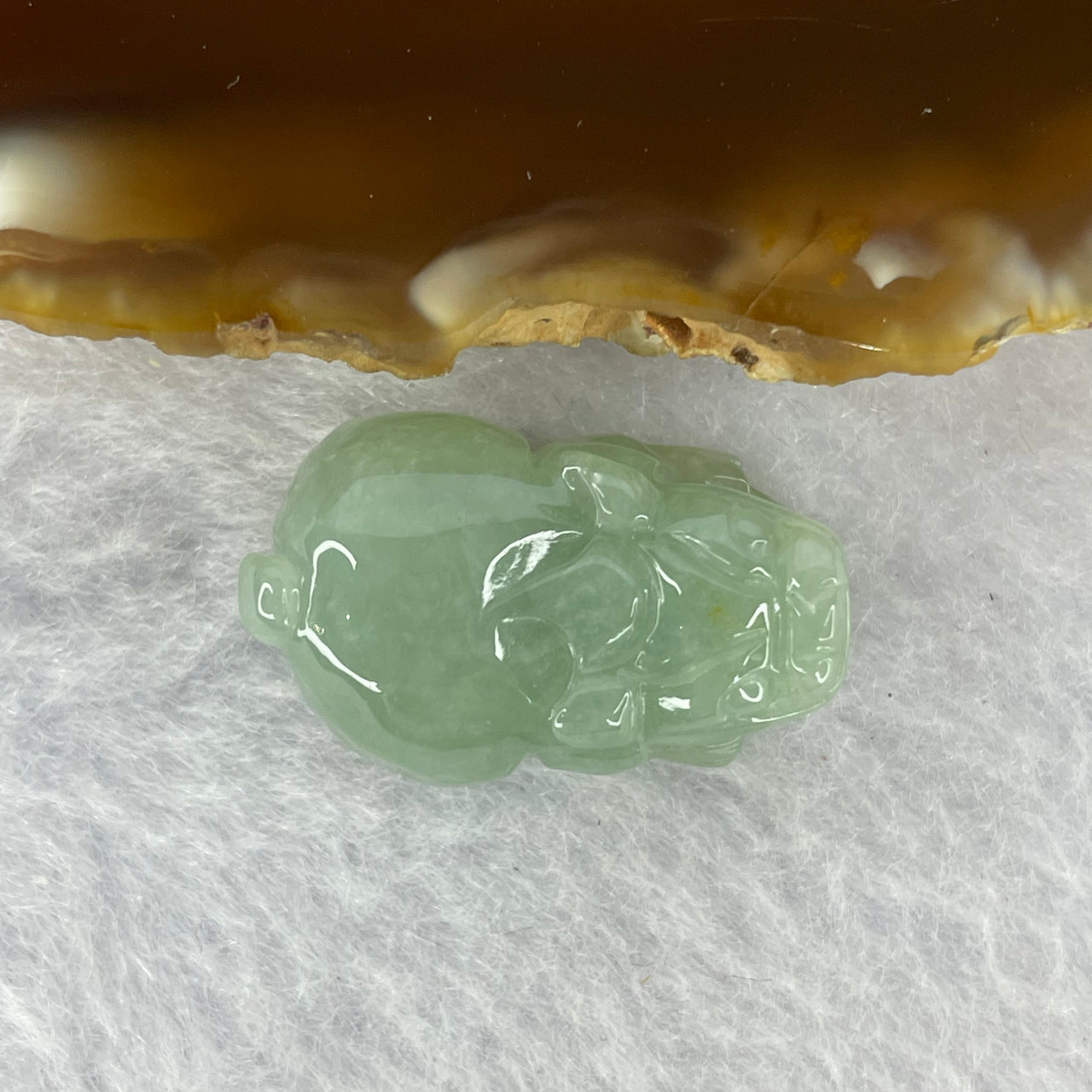 Type A Jelly Green Jadeite Pixiu Pendent A货绿色翡翠貔貅牌 6.91g 23.6 by 15.1  by 9.8 mm - Huangs Jadeite and Jewelry Pte Ltd