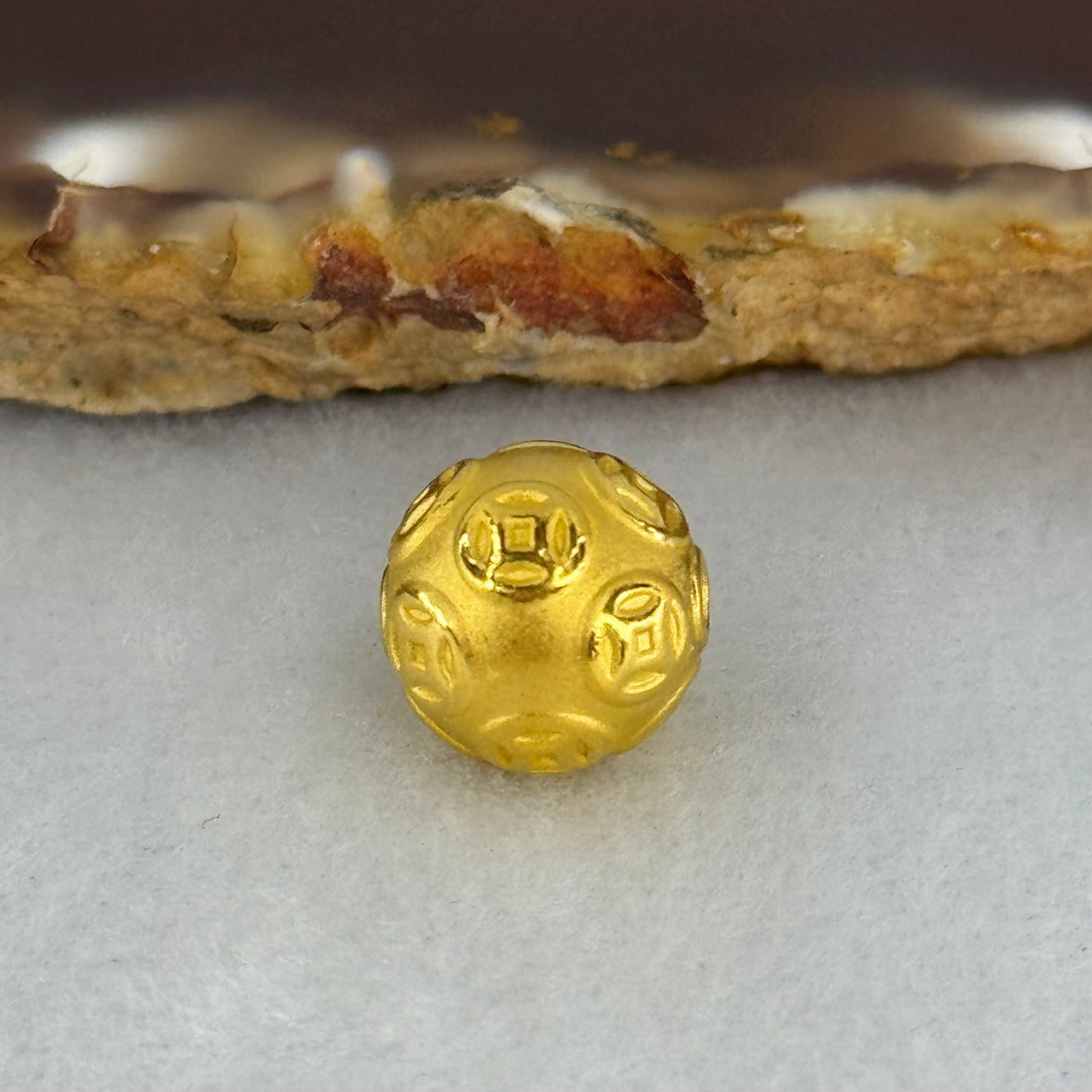 9999 24K Ancient Coins Design Gold Ball 10.0mm 0.94g