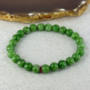 Natural Emerald And Ruby Zoisite Beads Bracelet 18.43g 16cm 7.7mm 25 Beads - Huangs Jadeite and Jewelry Pte Ltd