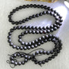 Natural Dark Matt Black Amber Beads Necklace 天然大黑天翁琥珀项链 14.88g 72.cm 6.9mm 108 Beads