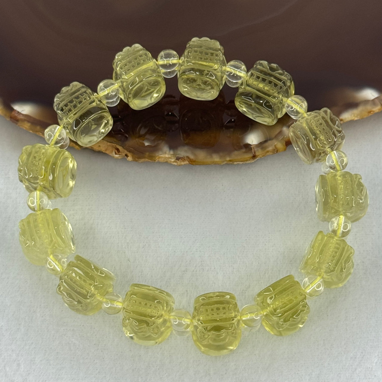 Natural Libyan Moldavite Meteorite Crystal Pixiu Beads Bracelet 天然利比亚陨石貔貅手链 51.76g 18cm 16.3 by 12.3 by 13.1mm 13pcs