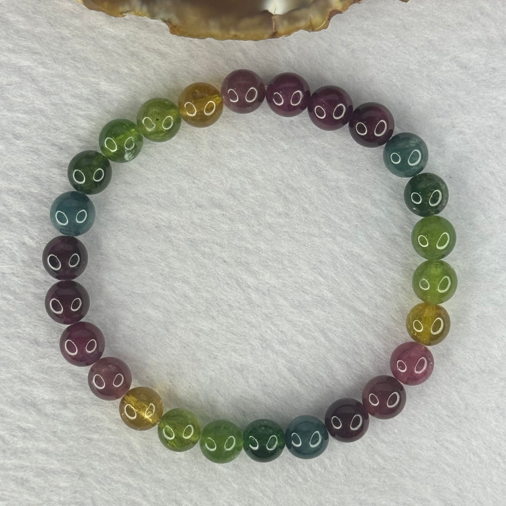 Good Grade Natural Tourmaline Beads Bracelet 好的天然碧玺珠手链 15.63g 16cm 7.3mm 26 Beads - Huangs Jadeite and Jewelry Pte Ltd