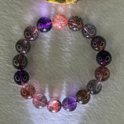 Superior Grade Natural Transparent Blackcurrant Super 7 Beads Bracelet 特级透明天然黑加仑超级七珠手链 43.28g 18cm 12.3mm 17 Beads - Huangs Jadeite and Jewelry Pte Ltd