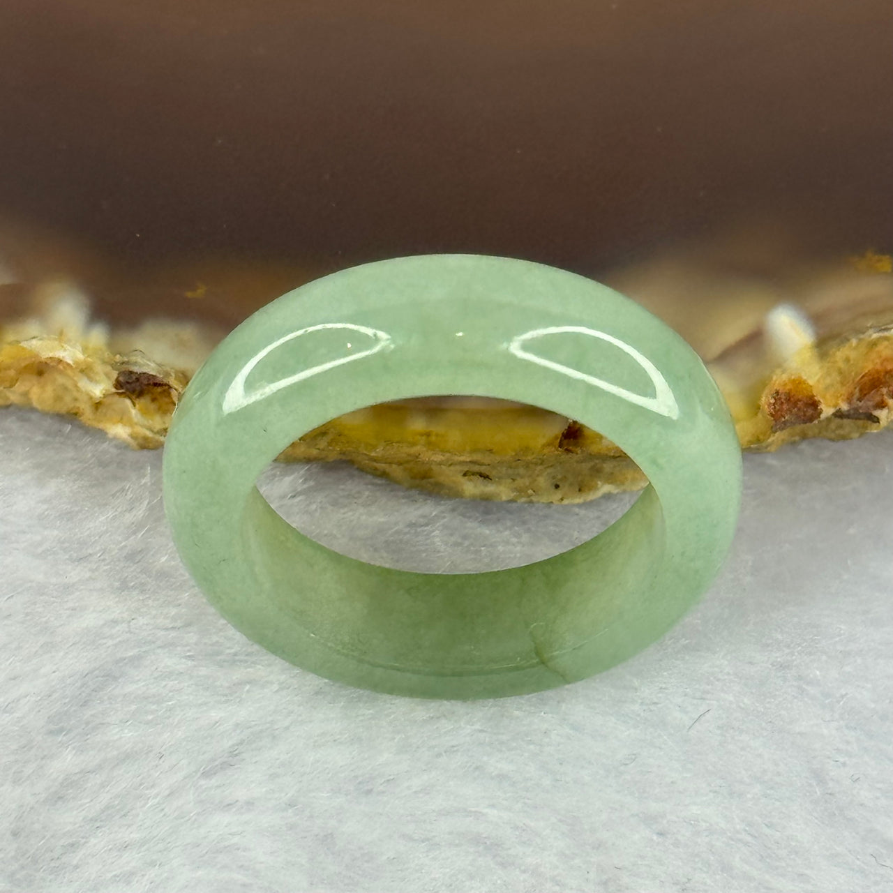 Type A Semi Icy Green Jadeite Ring 3.85g 6.1 by 3.7mm US7.25 HK16