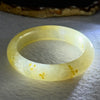 Transparent Yellow White Orange Quartzite Jade Bangle 天山玉手镯 Internal Diameter 53.5mm 48.52g 13.3 by 8.8mm