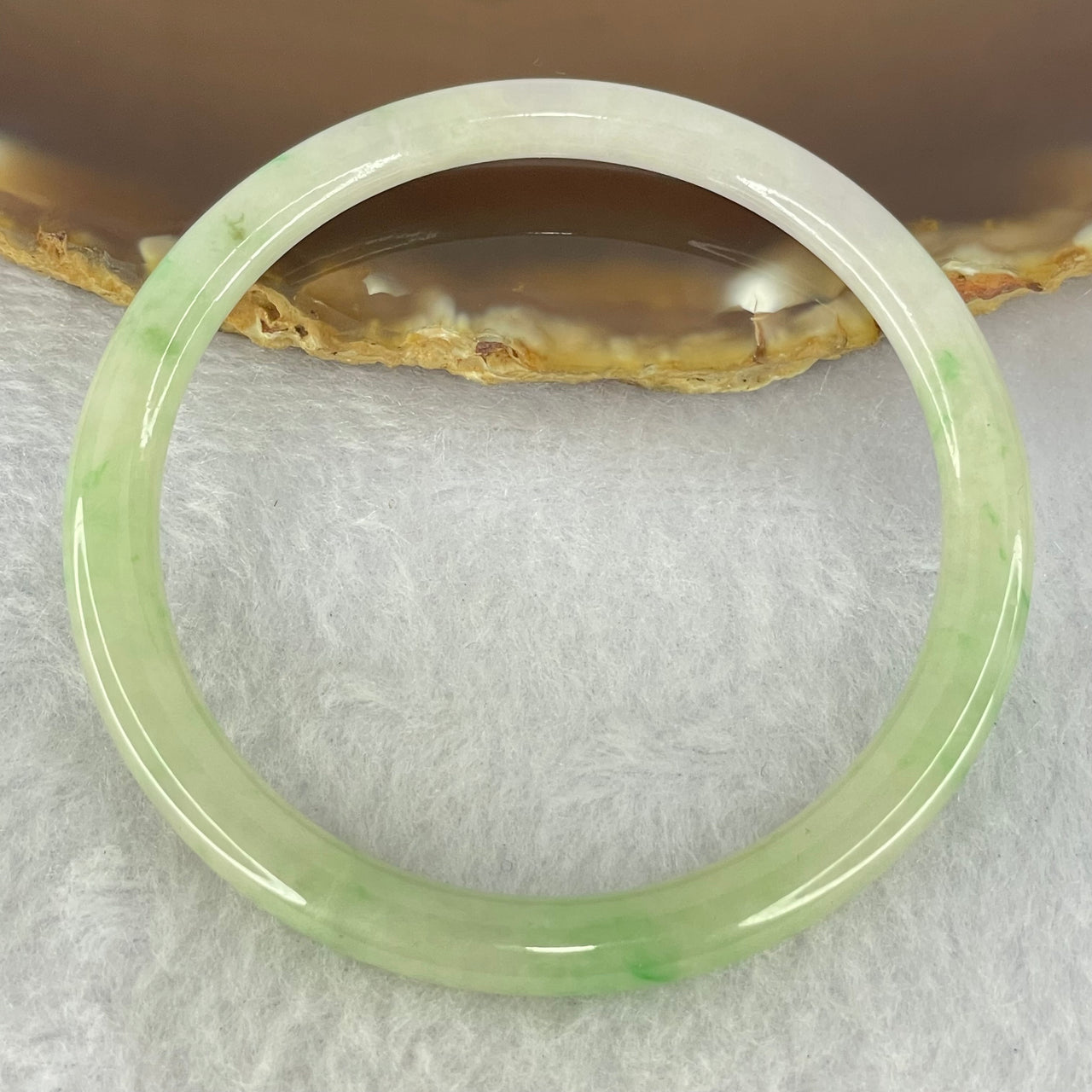 Type A Green and Lavender Jadeite Bangle Internal Diameter 52.8mm 16.16g 6.1 by 6.1mm (Internal Line)