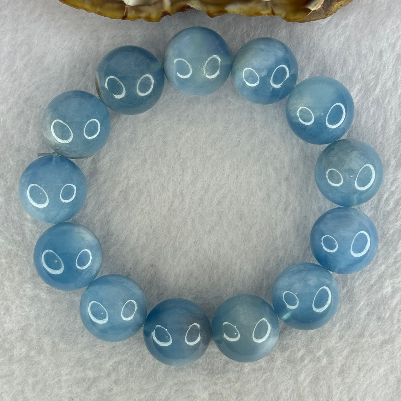 Natural Aquamarine Beads Bracelet 84.54g 19cm 16.8mm 13 Beads