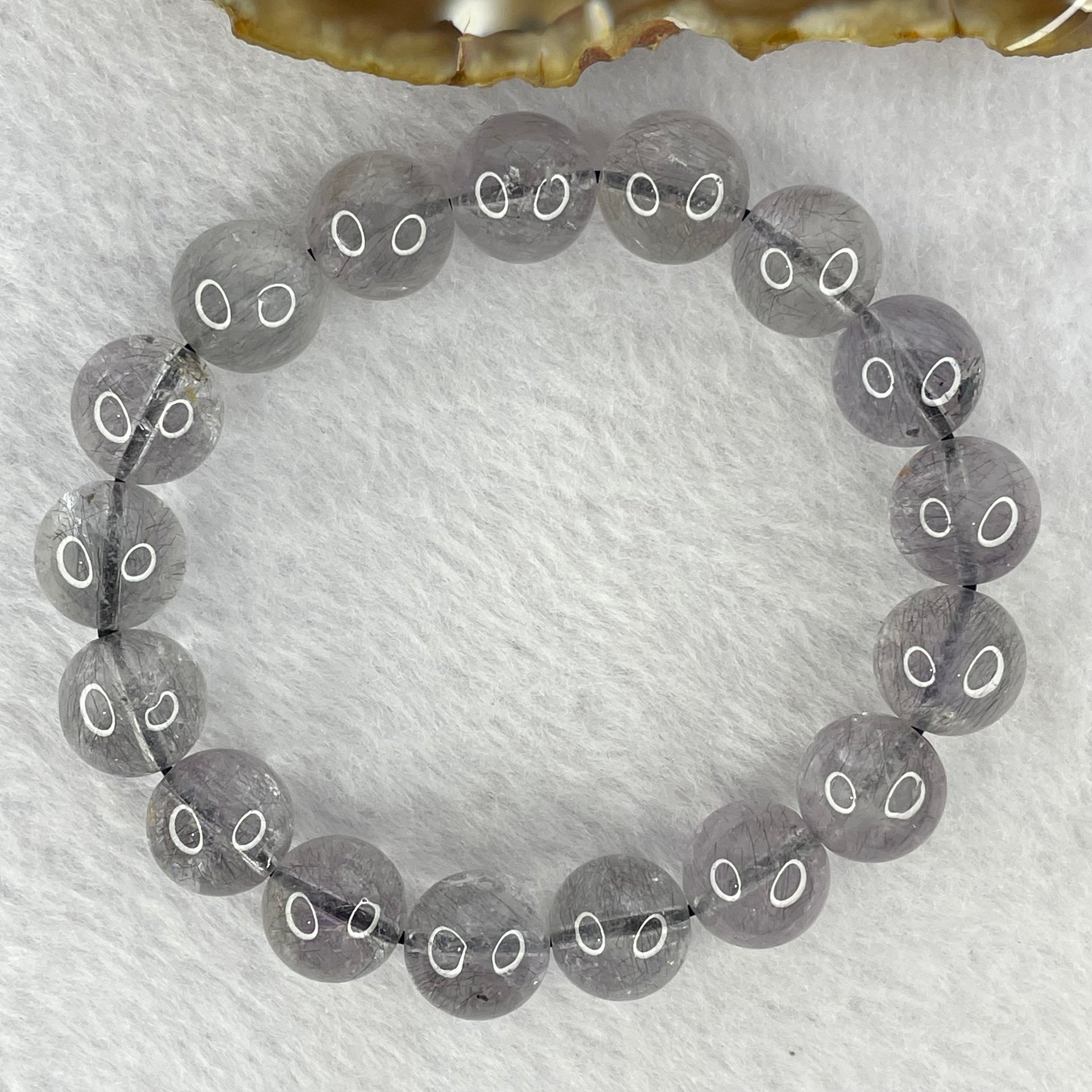 Above Average Grade Natural Blue Super 7 Crystal Bracelet 天然蓝超七水晶手链 33.28g by 16cm 11.3mm 17 Beads - Huangs Jadeite and Jewelry Pte Ltd