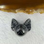 Type A Opaque Black Omphasite Dog Pendant / Charm A货墨翠狗牌 10.94g 20.3 by 19.7 by 24.3 mm - Huangs Jadeite and Jewelry Pte Ltd