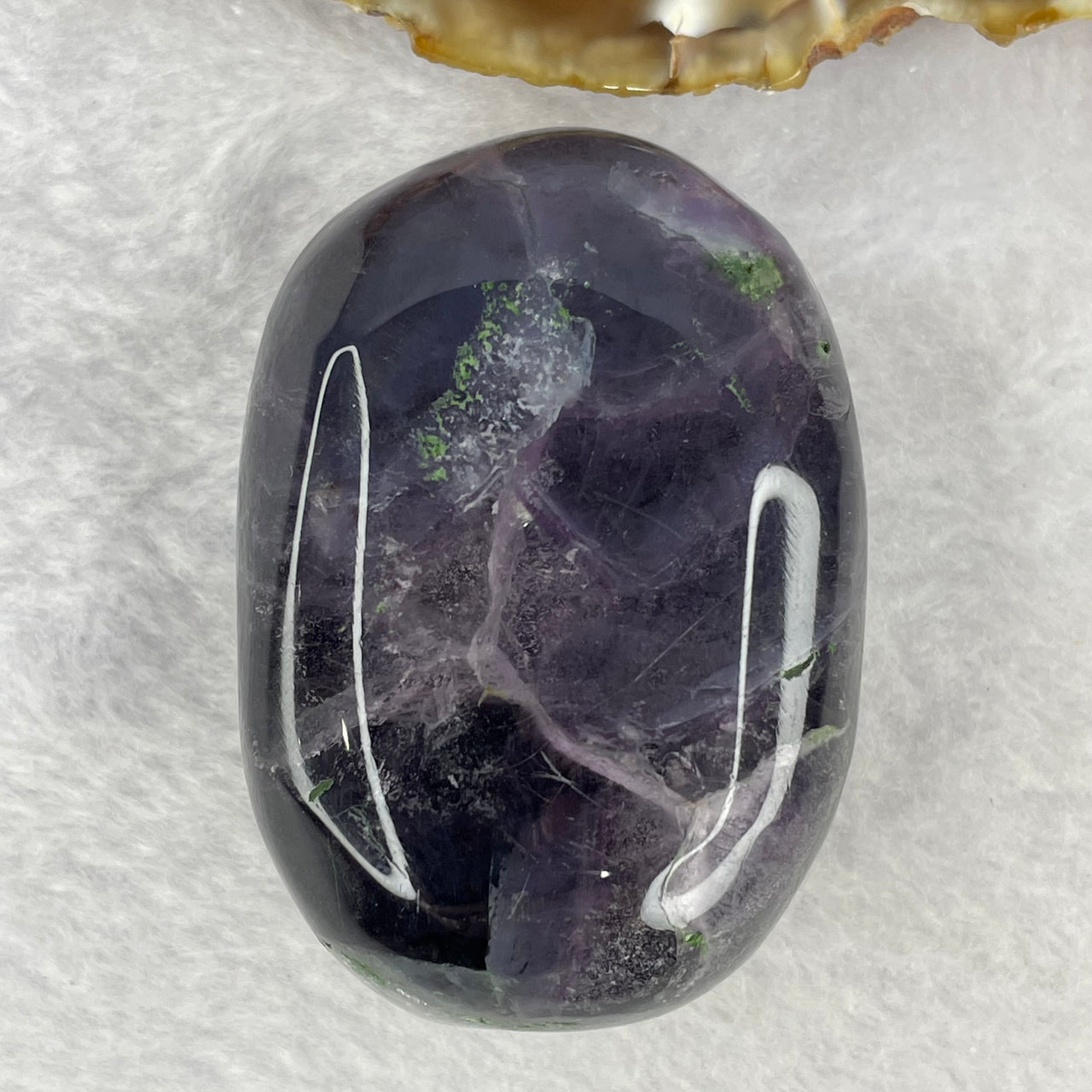 Natural Deep Intense Purple and Green Fluorite Crystal Mini Paper Weight Display 123.34g 55.6 by 38.7 by 27.2mm - Huangs Jadeite and Jewelry Pte Ltd