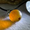 Natural Cognac With Red Amber Bead in S925 Silver Clasp and String Necklace 4.72g 17.0mm