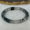 Transparent Colourless with Dark Black Grey Piao Hua Sodium Feldspar Jade Bangle 水沫玉手镯 Internal Diameter 58.6mm 34.68g 8.9 by 8.9mm