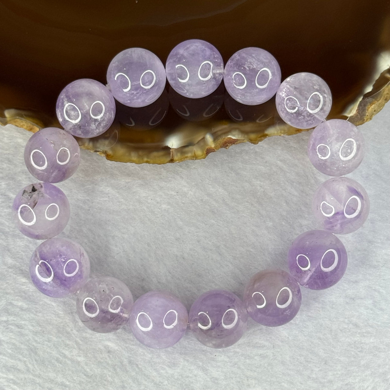 Natural Super 7 Amethyst Beads Bracelet 天然紫超七手链 60.00g 18.5cm 14.8mm 15 Beads - Huangs Jadeite and Jewelry Pte Ltd