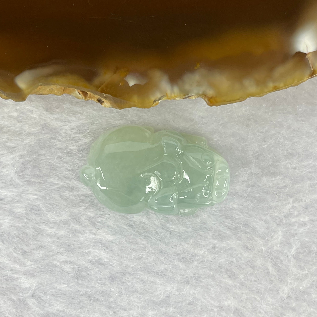 Type A Sky Blue Jadeite Pixiu Pendent A货天空蓝色翡翠貔貅牌  6.21g 23.7 by 14.6 by 8.9 mm - Huangs Jadeite and Jewelry Pte Ltd