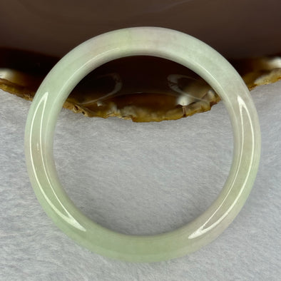 Type A Light Green with Lavender Patches Jadeite Bangle Internal Diameter 55.3mm 66.79g 15.3 by 9.1mm (Slight External Line)