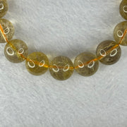 Natural Golden Rutilated Quartz Beads 天然金发水晶手链 57.76g 19cm 14.0mm 16 Beads - Huangs Jadeite and Jewelry Pte Ltd