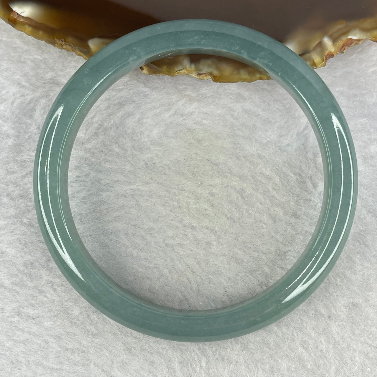 Type A Blueish Green Jadeite Bangle Inner Diameter 54.7mm 32.15g 9.1 by 6.8 (Perfect) - Huangs Jadeite and Jewelry Pte Ltd