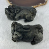 Rare Natural Tibetan Meteorite Tektite Pixiu Display Pair 832.1g each about 87.1 by 50.9 by 50.3mm