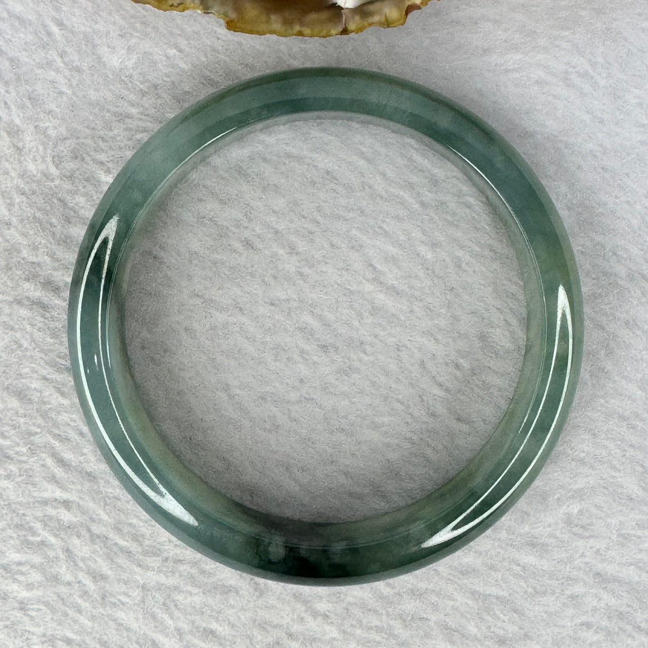 Type A Semi Icy 3 Greens Piao Hua Flora Jadeite Bangle 52.91g Inner Diameter 57.8mm 13.6 by 7.9mm - Huangs Jadeite and Jewelry Pte Ltd