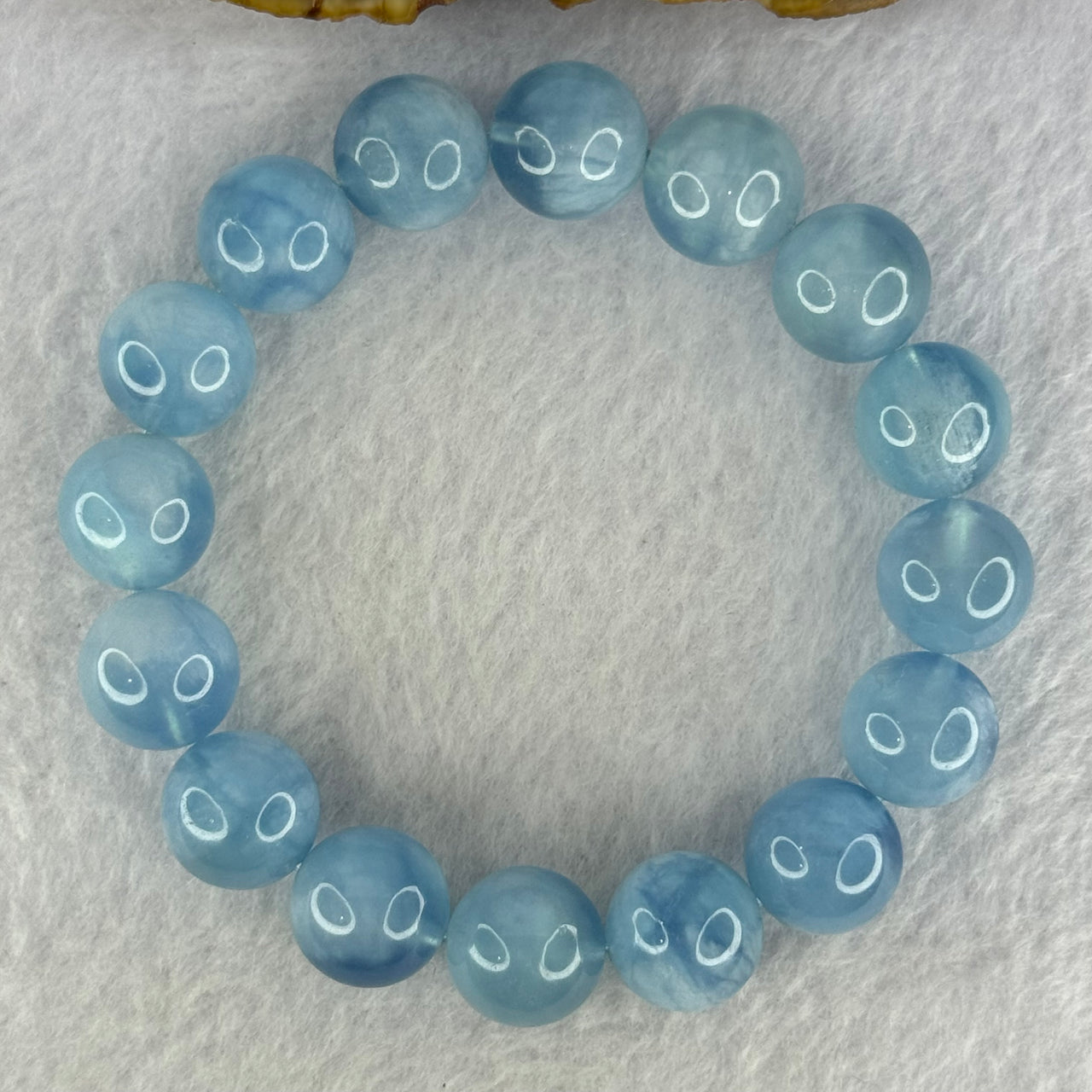 Natural Aquamarine Beads Bracelet 57.18g 19cm 13.9mm 16 Beads