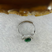 Simulated Emerald in PT950 Plated Sliver Sliver Ring (Adjustable Size) 款仿真祖母绿爱心戒指 2.59g 7.5 by 7.7 by 2.0mm - Huangs Jadeite and Jewelry Pte Ltd