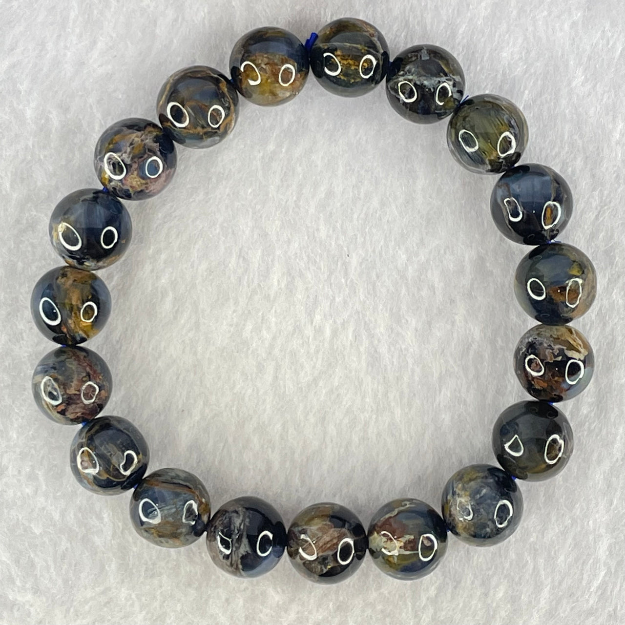 Good Grade Natural Petersite Beads Bracelet 26.38g 16cm 10.4mm 19 Beads