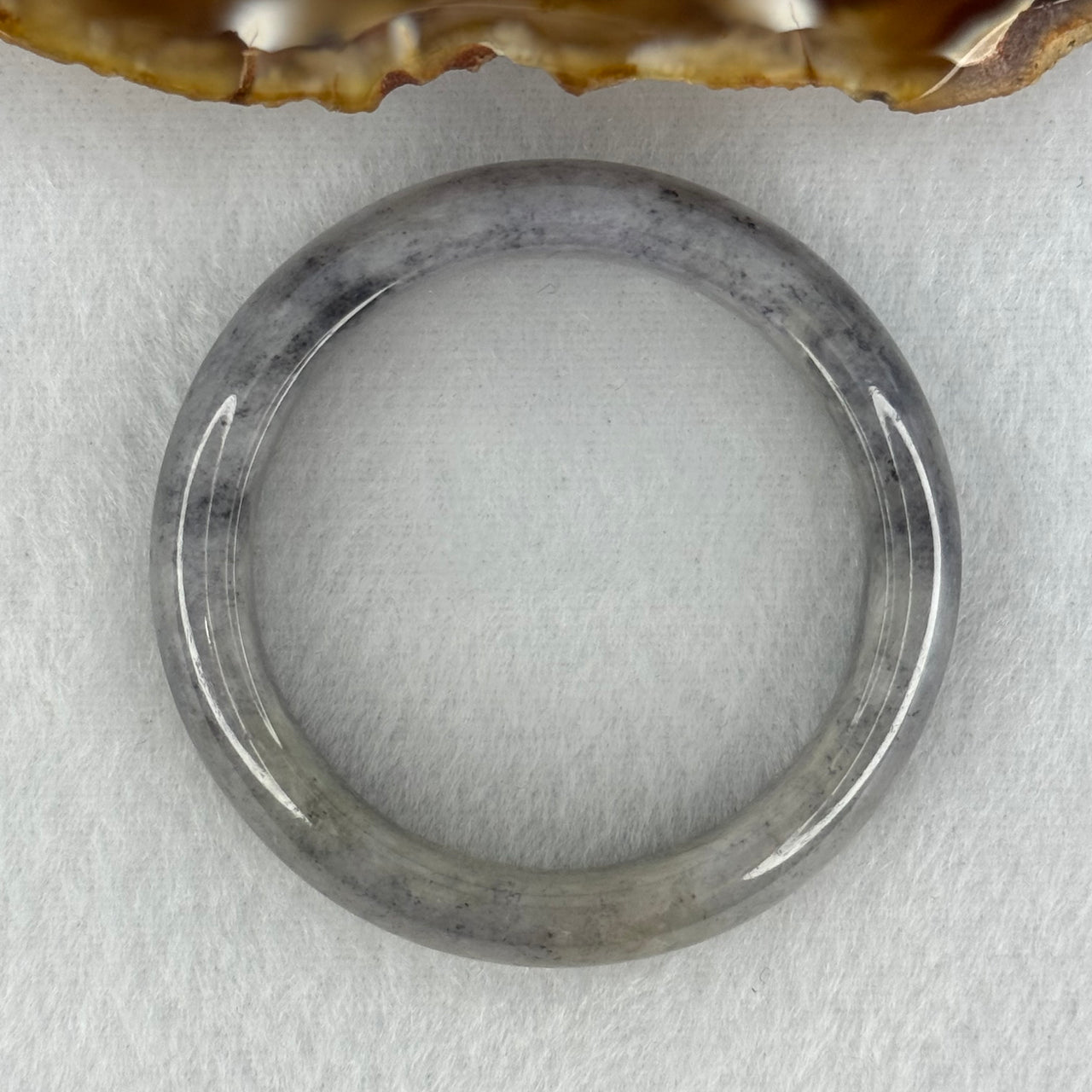 Baby Kids Type A Wuji Grey with Slight Yellow Jadeite Bangle Internal Diameter 39.9mm 26.59g 11.0 by 6.7mm (Slight Internal Lines)