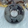 Black Obsidian Beads Necklace with Black Obsidian Phoenix Ping An Kou Donut 18.77g 39.4 by 11.8mm 4.9mm 70 Beads