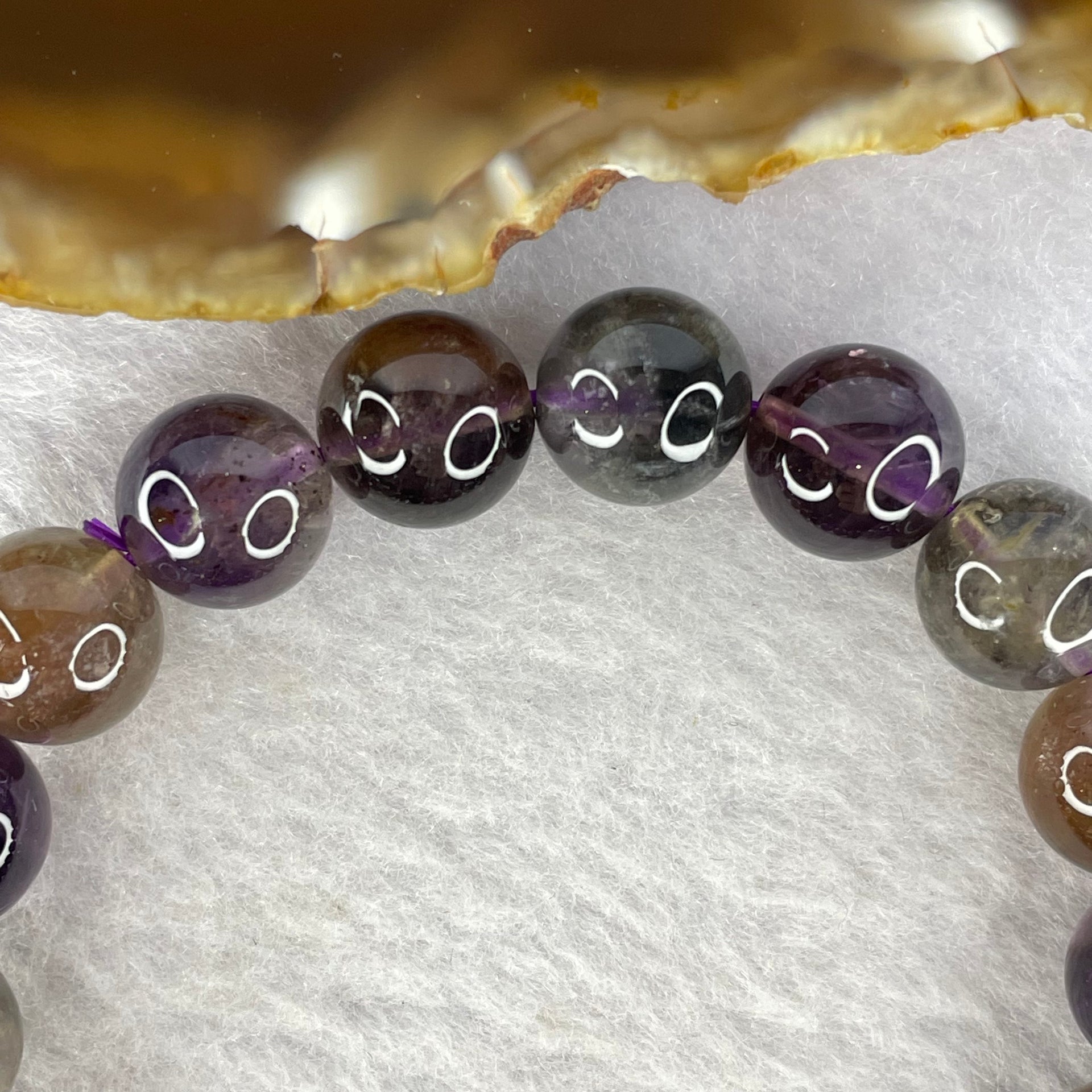 Natural Auralite Crystal Bracelet 极光手链 35.43g 11.4 mm 18 Beads - Huangs Jadeite and Jewelry Pte Ltd