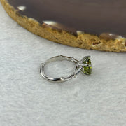 Green Moissanite in 925 Sliver Bamboo Shape Ring (Adjustable Size) S925银绿莫桑石戒指 2.52g 7.9 by 3.5mm - Huangs Jadeite and Jewelry Pte Ltd