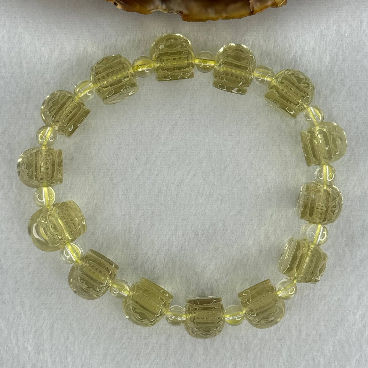 Natural Libyan Moldavite Meteorite Crystal Pixiu Beads Bracelet 天然利比亚陨石貔貅手链 36.57g 17cm 15.3 by 10.9 by 10.9mm 14pcs