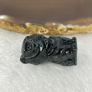 Type A Opaque Black Omphasite Jadeite Tiger Pendant A货墨翠老虎牌 17.41g 30.5 by 17.5 by 17.6 mm - Huangs Jadeite and Jewelry Pte Ltd