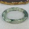 Transparent Colourless with Dark Green and Yellowish White Piao Hua Sodium Feldspar Jade Bangle 水沫玉手镯 Internal Diameter 56.0mm 47.38g 10.8 by 10.5mm