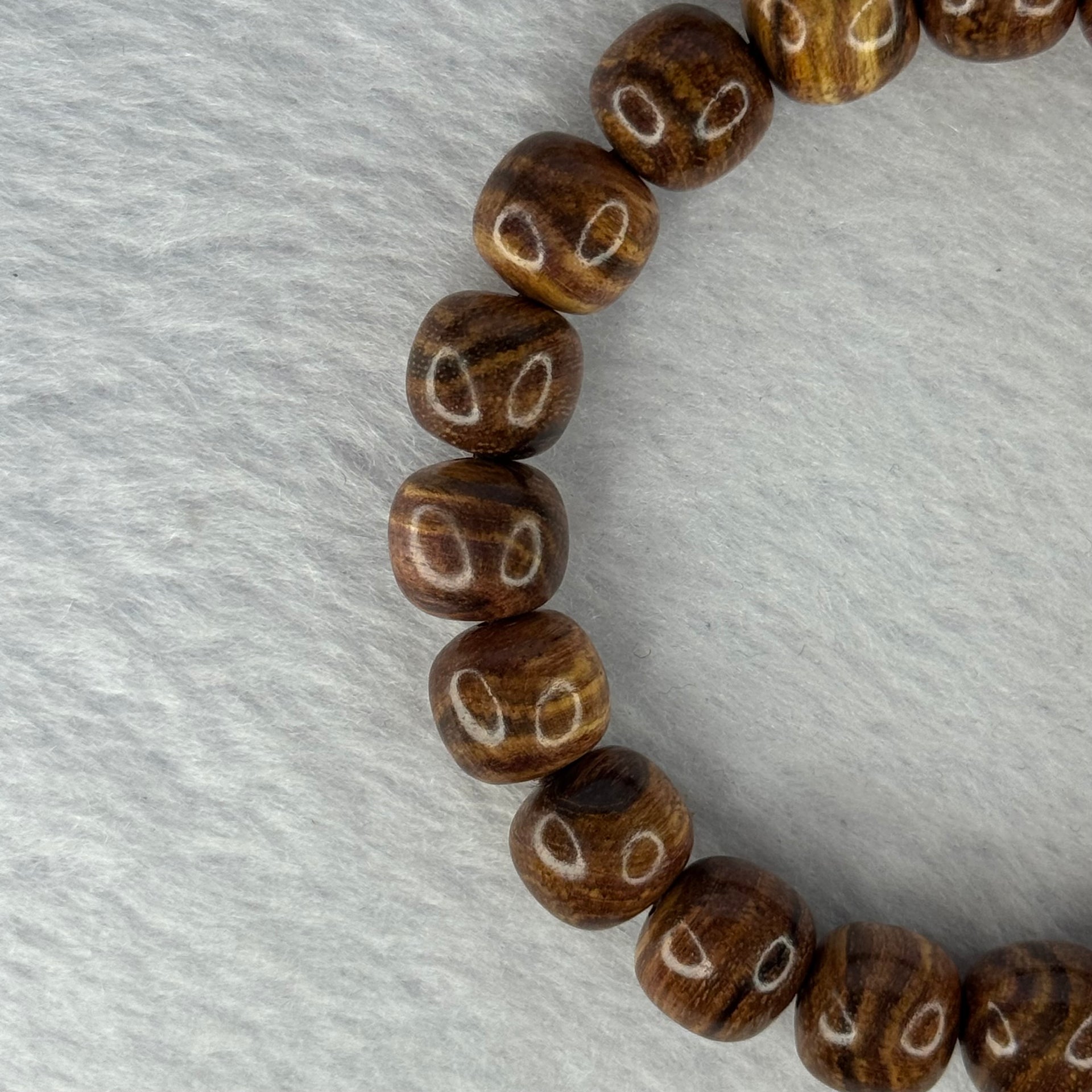 Natural Hainan Huang Huali Rosewood Beads Bracelet 天然海南黄花梨手链 9.94g 17cm 10.9mm 20 Beads - Huangs Jadeite and Jewelry Pte Ltd