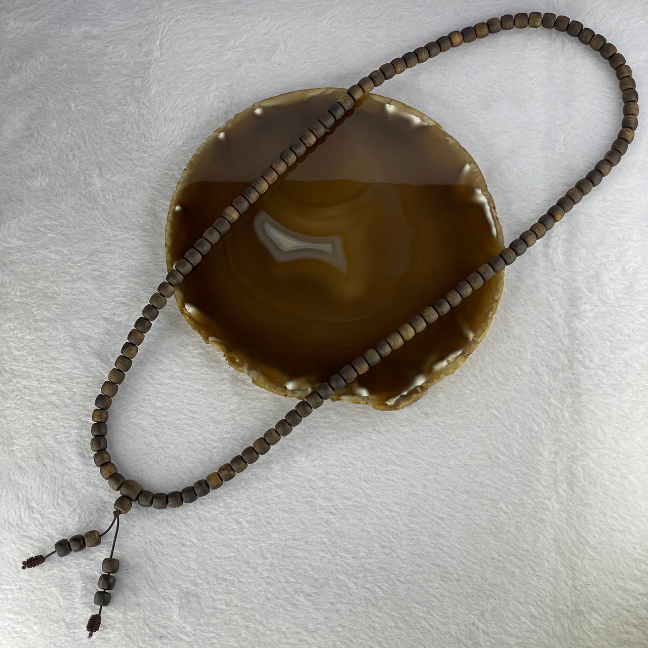 Rare Very Very High End Very Old Wild Vietnam Qi Nan Sinking Type Agarwood Beads Necklace 罕见非常高端非常古老野生越南奇南沉沉型沉香珠项链 26.57g 70 cm 3.3 mm 108 + 6 Beads - Huangs Jadeite and Jewelry Pte Ltd