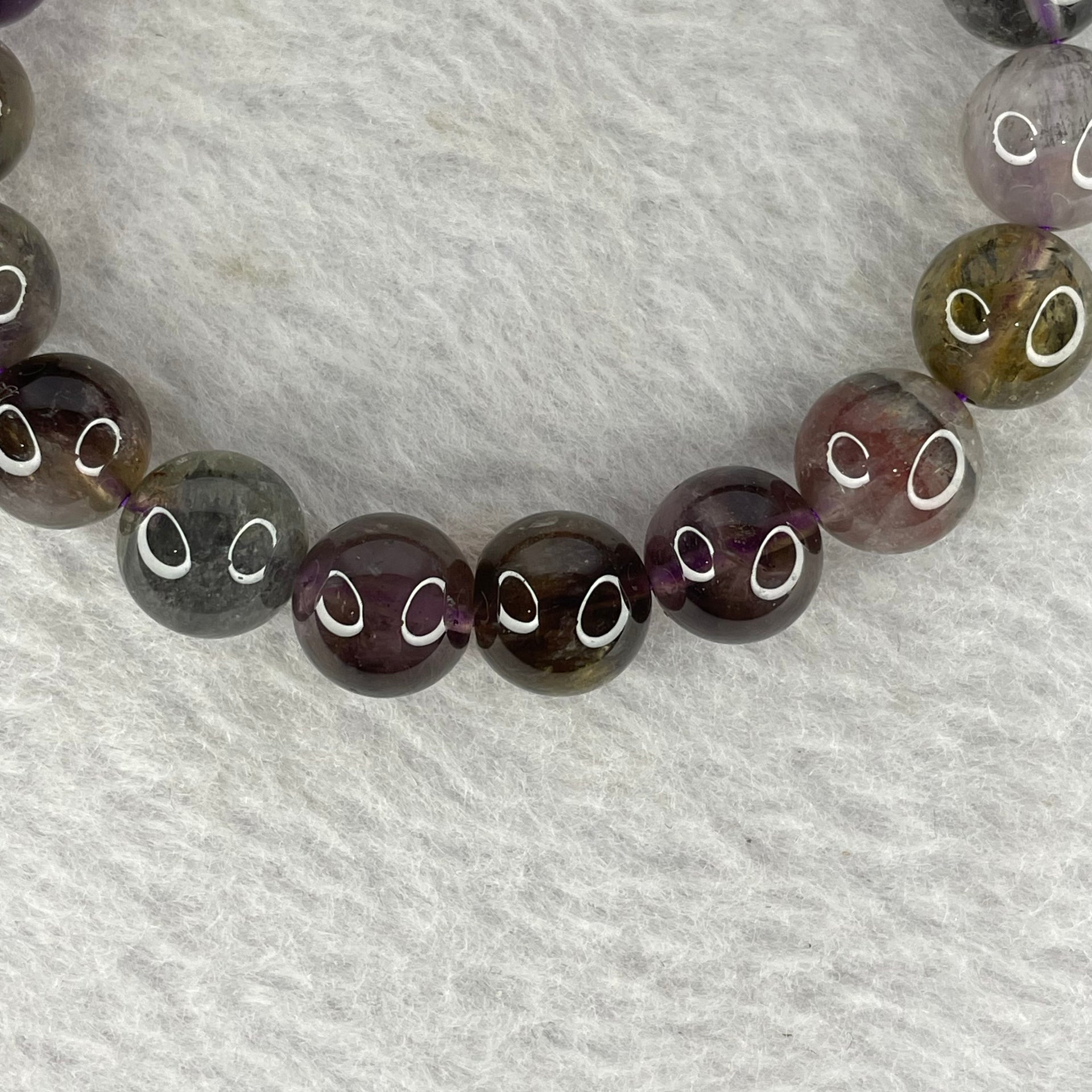 Natural Auralite Crystal Bracelet 极光手链 27.61g 10.2 mm 19 Beads - Huangs Jadeite and Jewelry Pte Ltd