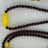 Natural Orange Yellow with Blood Red Amber Necklace 7.57g 8.5 by 7.1 by 6.2mm 17pcs