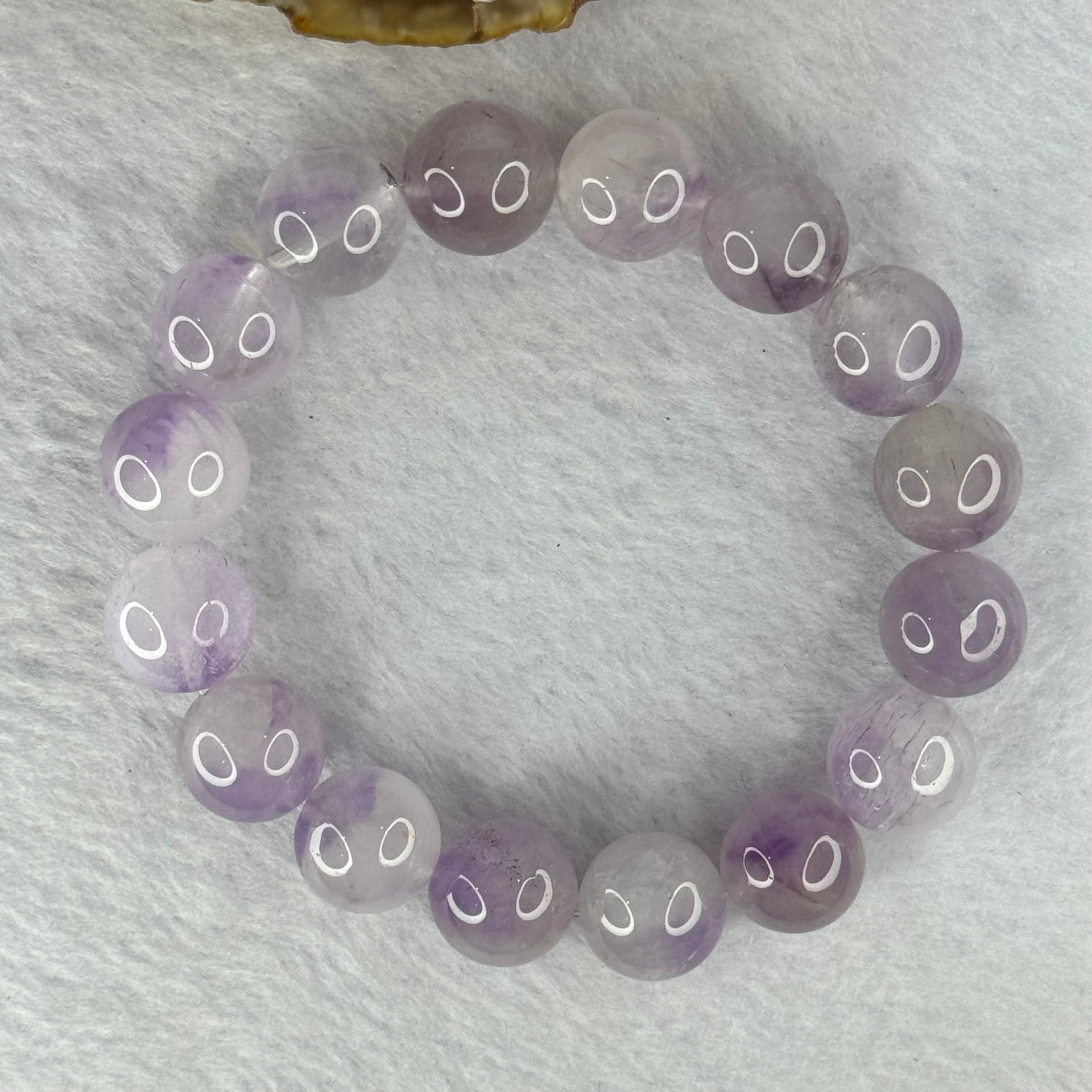 Natural Super 7 Amethyst Beads Bracelet 天然紫超七手链 57.52g 19cm 14.0mm 16 Beads - Huangs Jadeite and Jewelry Pte Ltd