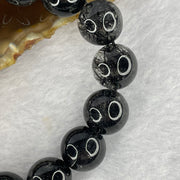 Natural Black Rutilated Quartz Beads Bracelet 54.62g 14.0mm 15 Beads - Huangs Jadeite and Jewelry Pte Ltd