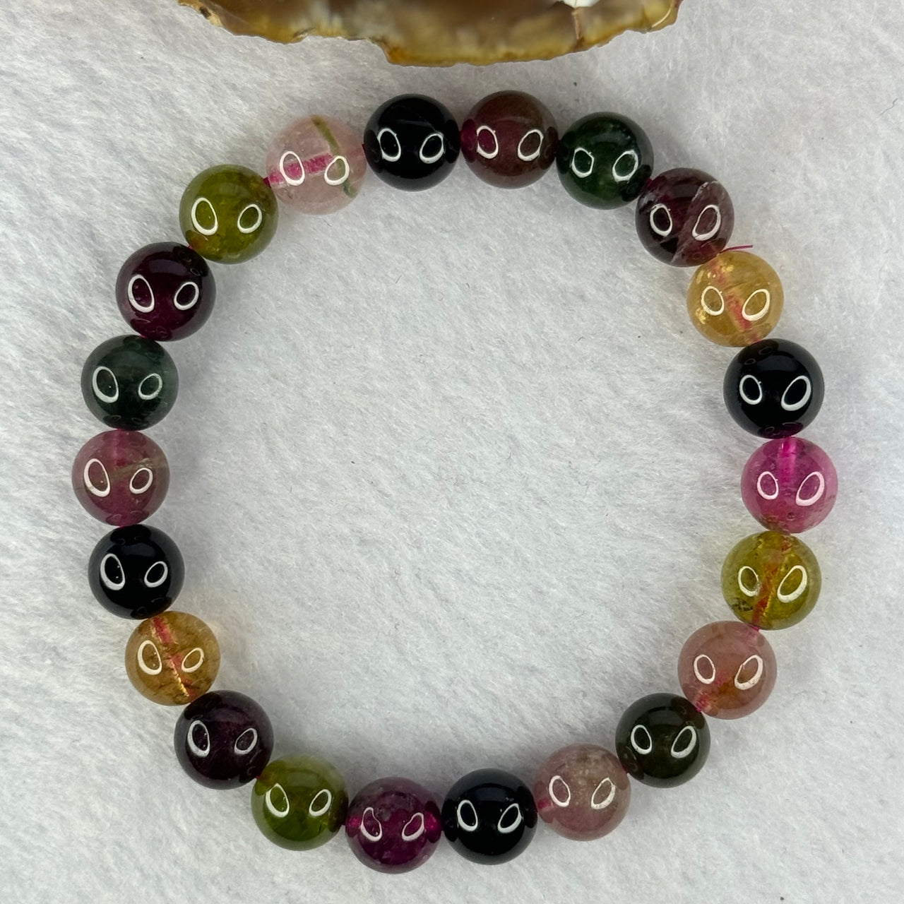 Good Grade Natural Tourmaline Beads Bracelet 好的天然碧玺珠手链 20.22g 16cm 8.8mm 22 Beads - Huangs Jadeite and Jewelry Pte Ltd