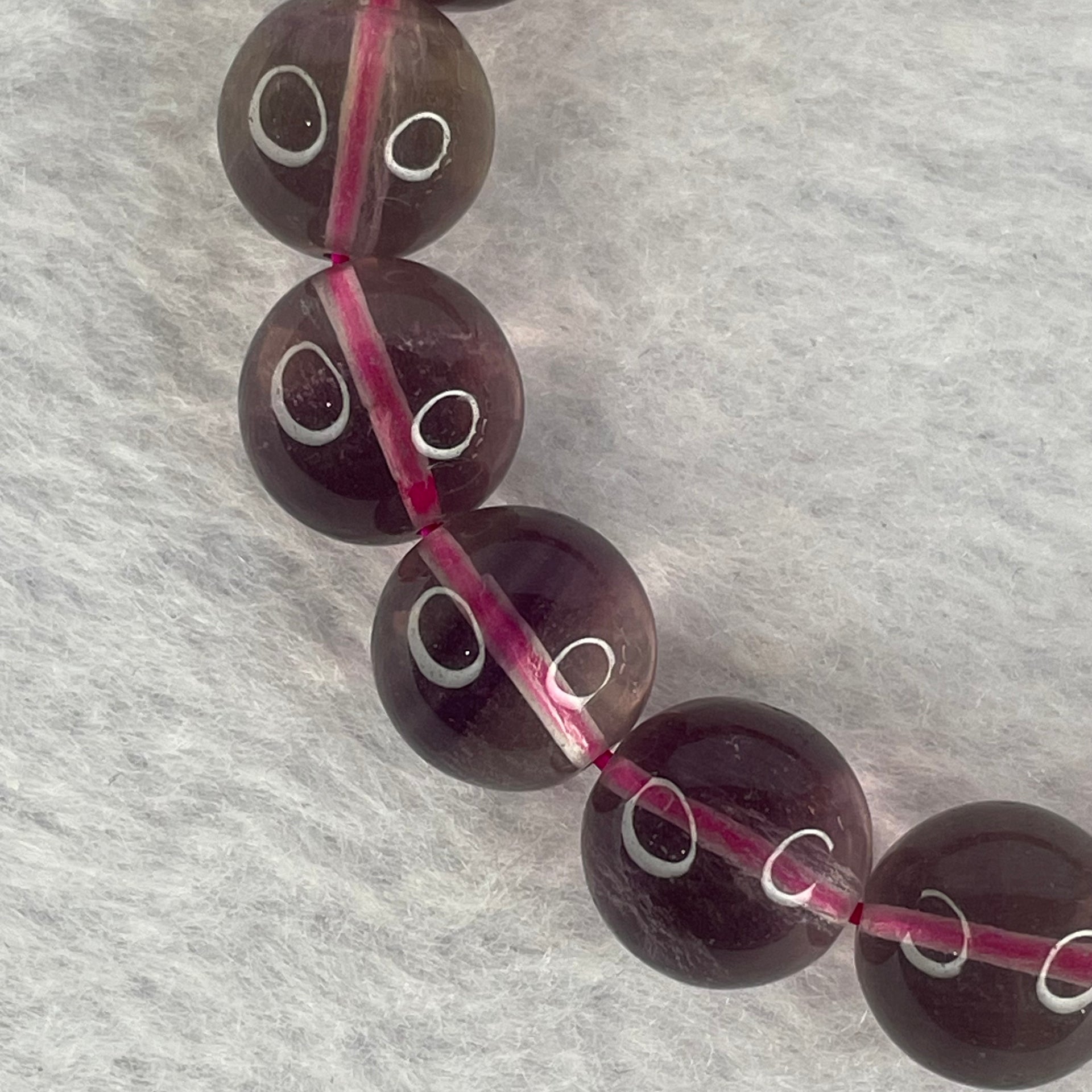 Natural Purple Fluorite 18 Beads 11.5mm 45.26g - Huangs Jadeite and Jewelry Pte Ltd