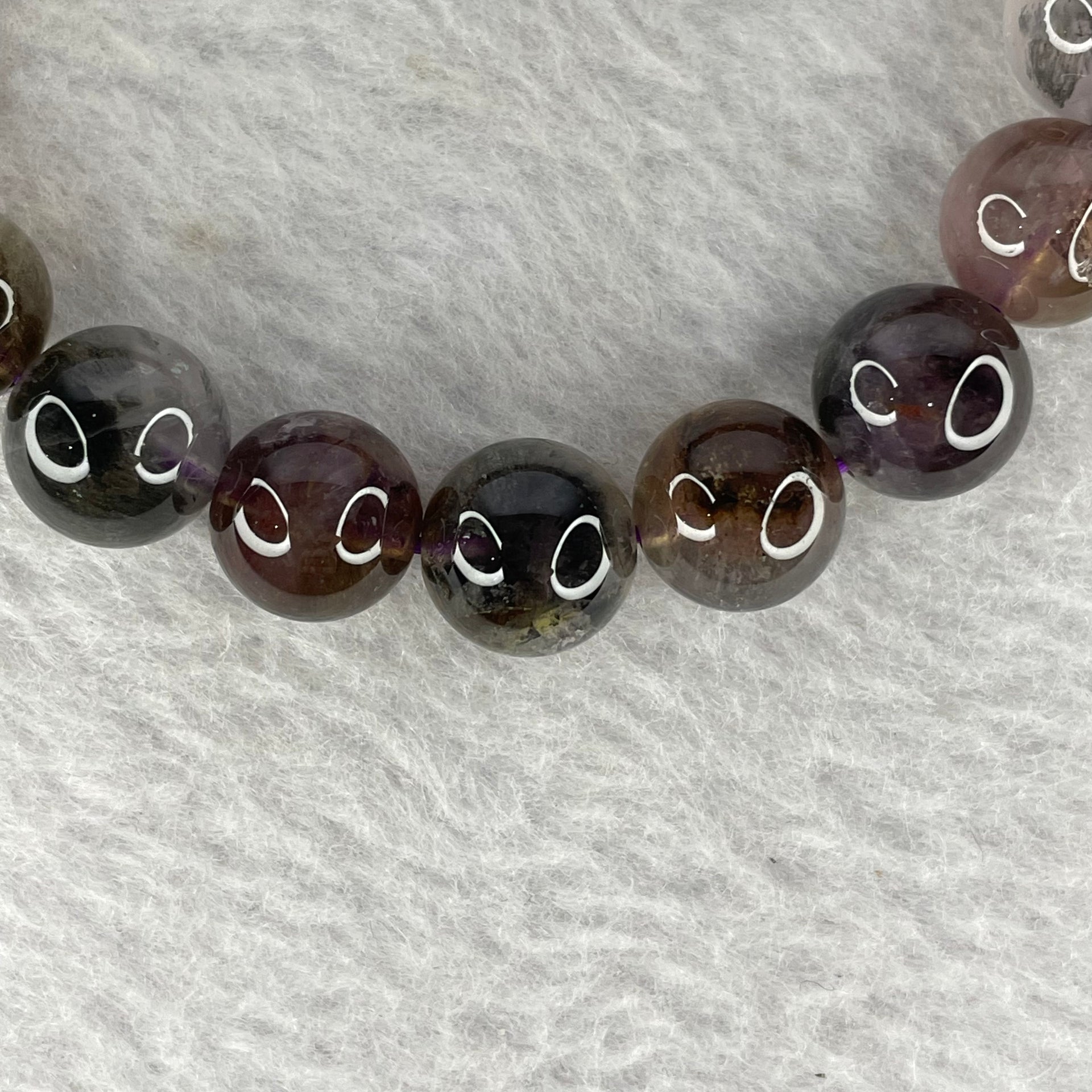 Natural Auralite Crystal Bracelet 极光手链 36.91g 11.8 mm 17 Beads - Huangs Jadeite and Jewelry Pte Ltd