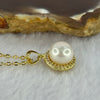 Natural Pearl in Sliver Gold Color Necklace 太阳珍珠项链 3.13g 8.4mm