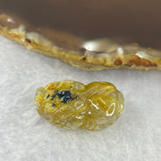 Above Average Grade Natural Golden Rutilated Quartz Pixiu Charm for Bracelet 天然金发水晶貔貅 5.72g 25.0 by 14.3 by 9.7mm - Huangs Jadeite and Jewelry Pte Ltd