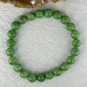 Natural Emerald And Ruby Zoisite Beads Bracelet 24.59g 17cm 8.9mm 23 Beads - Huangs Jadeite and Jewelry Pte Ltd