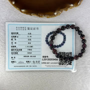 Very Very High End Natural Black Super 7 Crystal Bracelet 21 Beads 9.2mm 21.89g (16cm) - Huangs Jadeite and Jewelry Pte Ltd