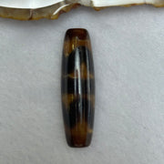 Natural Powerful Tibetan Old Oily Agate Double Tiger Tooth Daluo Dzi Bead Heavenly Master (Tian Zhu) 虎呀天诛 7.25g 38.5 by 11.1mm - Huangs Jadeite and Jewelry Pte Ltd